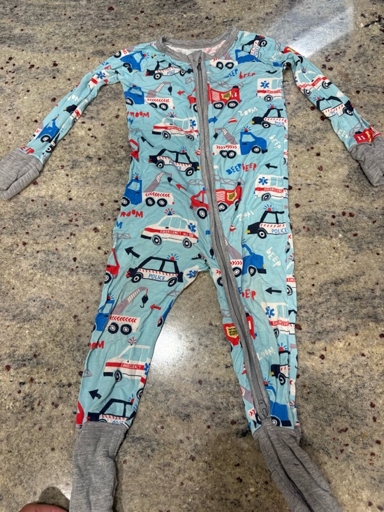 Little Sleepies Other - Little Sleepies Light Blue Emergency Vehicle Footie Pajamas